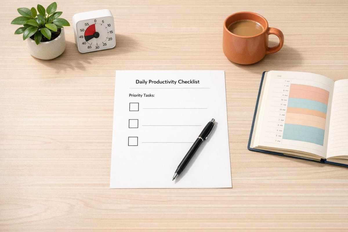 Daily Productivity Checklist for Inconsistent Focus