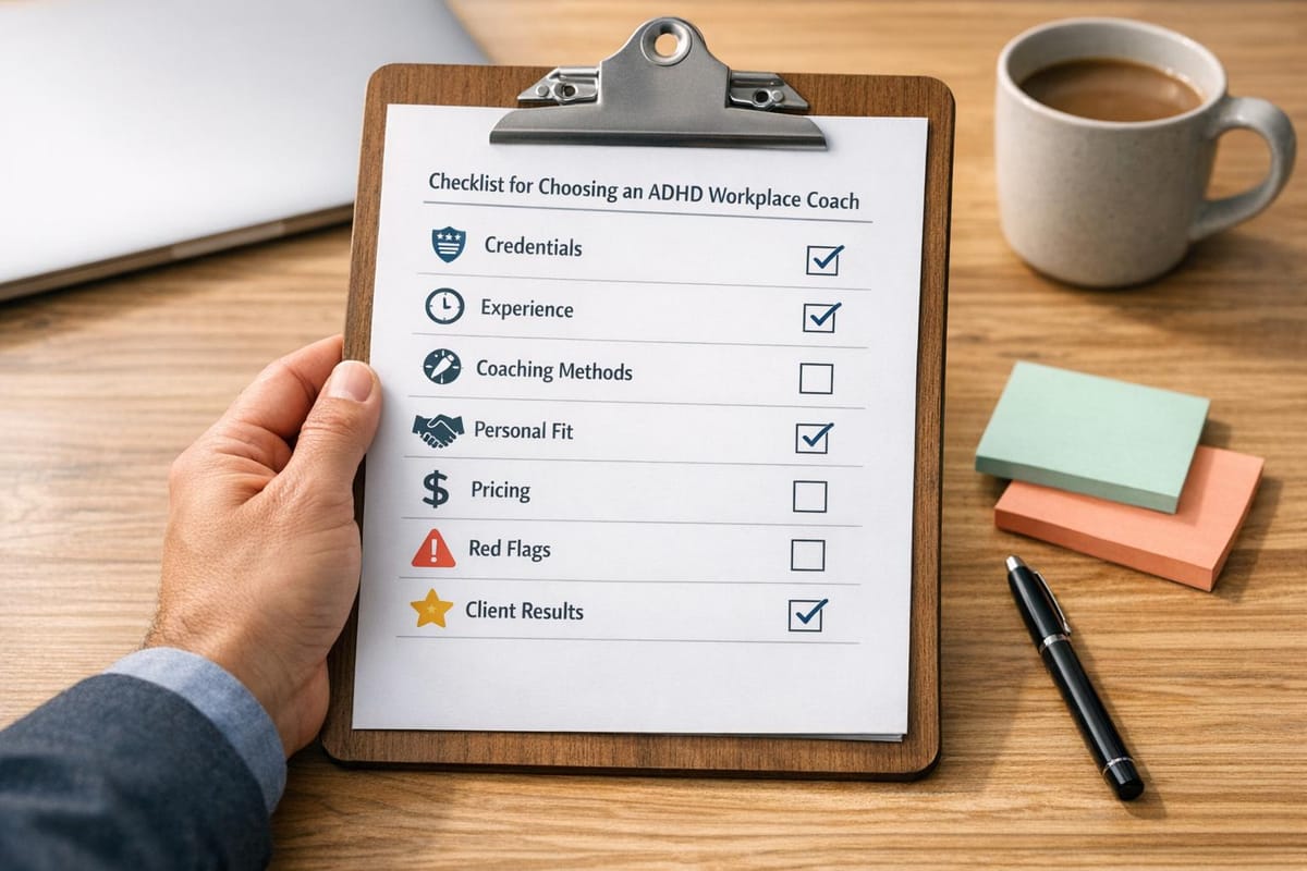 Checklist for Choosing an ADHD Workplace Coach