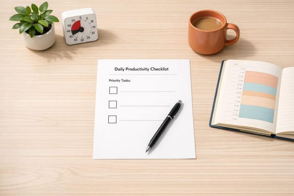 Daily Productivity Checklist for Inconsistent Focus